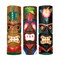 Set of 3 Colorful Hawaiian Island Style Wooden Tiki Wall Masks 20 Inches High